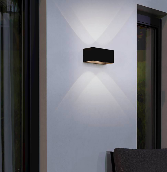 LED-Wandleuchte Lesmo - Aluminium / Glas  - 4-flammig