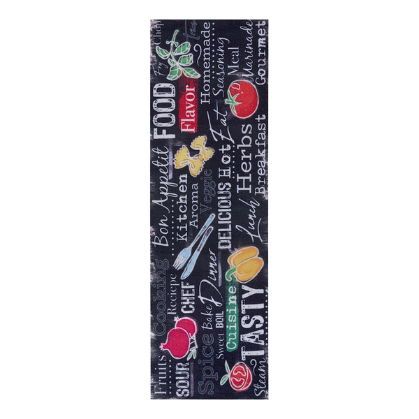 Läufer Delicious Kitchen Board - Polyester - Schwarz / Weiß