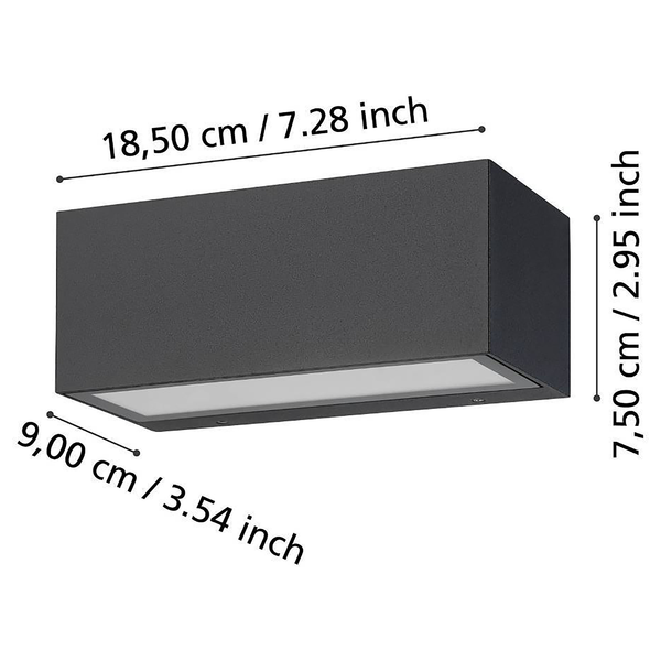 LED-Wandleuchte Spongano Typ A - Aluminium / Kunststoff  - 2-flammig