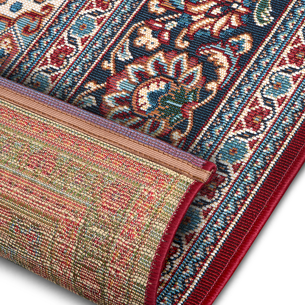In-& Outdoor Teppich Kadi - Polyester / Polypropylen - Rot / Blau - 120 x 180 cm