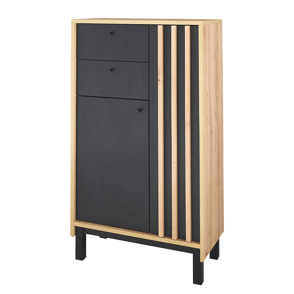 Midischrank Nomi - Schwarz / Eiche Artisan Dekor