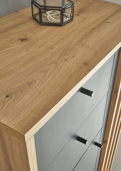 Midischrank Nomi - Schwarz / Eiche Artisan Dekor