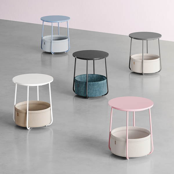 Beistelltisch Ponoka - Rosa / Weiß