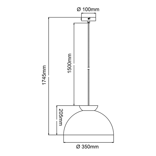 Pendelleuchte Nalam - Eisen / Eiche - 1-flammig