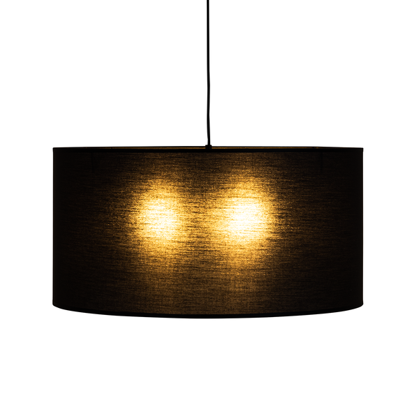 Pendelleuchte Toru - Stahl / Baumwollstoff - Schwarz - 60 x 30 cm