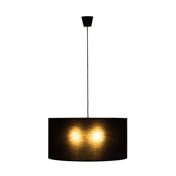 Pendelleuchte Toru - Stahl / Baumwollstoff - Schwarz - 60 x 30 cm