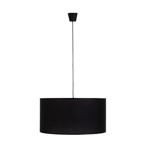 Pendelleuchte Toru - Stahl / Baumwollstoff - Schwarz - 60 x 30 cm