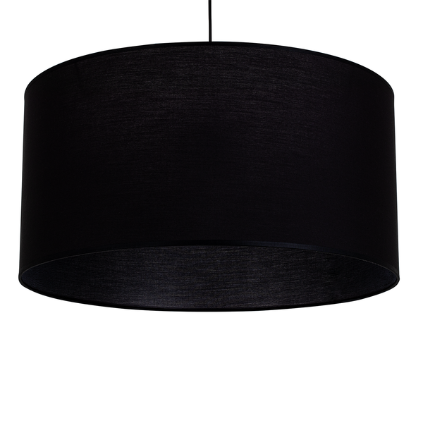 Pendelleuchte Toru - Stahl / Baumwollstoff - Schwarz - 60 x 30 cm