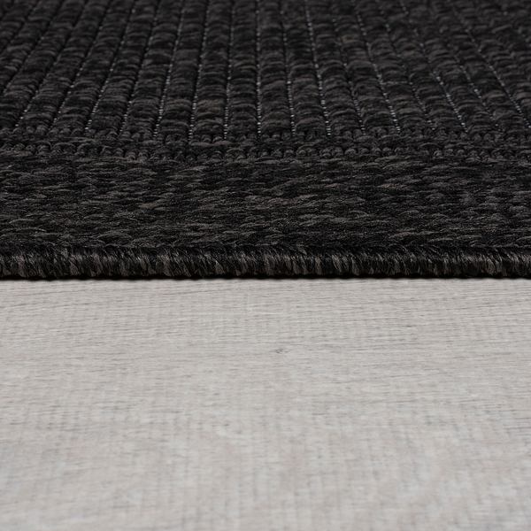 Outdoor-Teppich Weave - Polypropylen - Anthrazit - 80 x 150 cm - Anthrazit - 80 x 150 cm