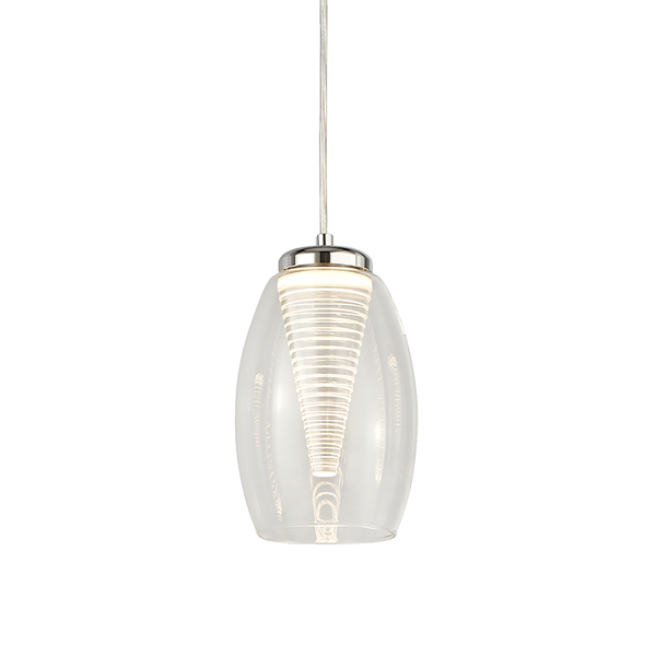 Pendelleuchte Cyclone - Stahl - Transparent