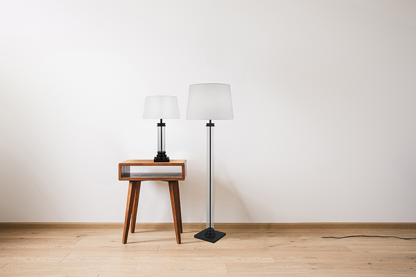 Tischleuchte Pedestal - Stahl - Schwarz