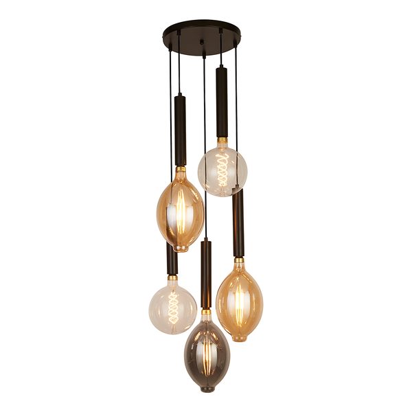 Pendelleuchte Multi Drop - Stahl - Schwarz