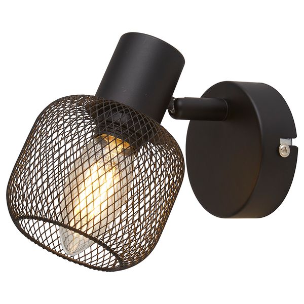 Wandleuchte Mesh - Stahl - Schwarz