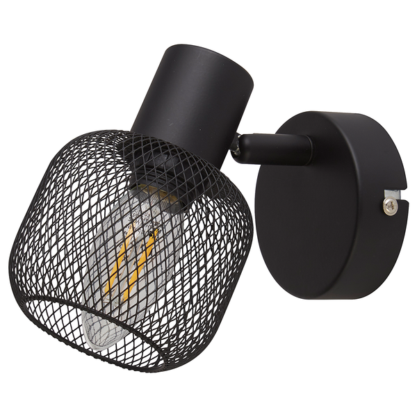 Wandleuchte Mesh - Stahl - Schwarz