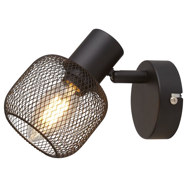 Wandleuchte Mesh - Stahl - Schwarz