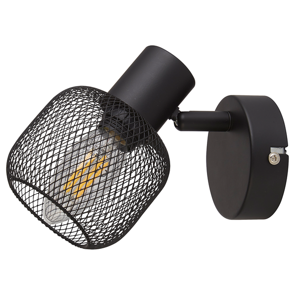 Wandleuchte Mesh - Stahl - Schwarz