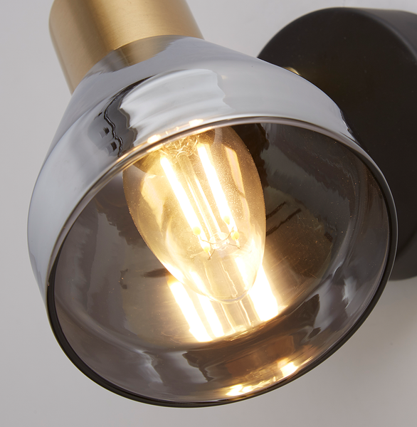 Wandleuchte Lanester 1-flammig - Stahl - Messing