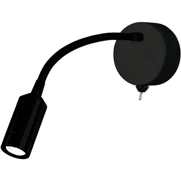 Wandleuchte Flexy - Edelstahl - Schwarz