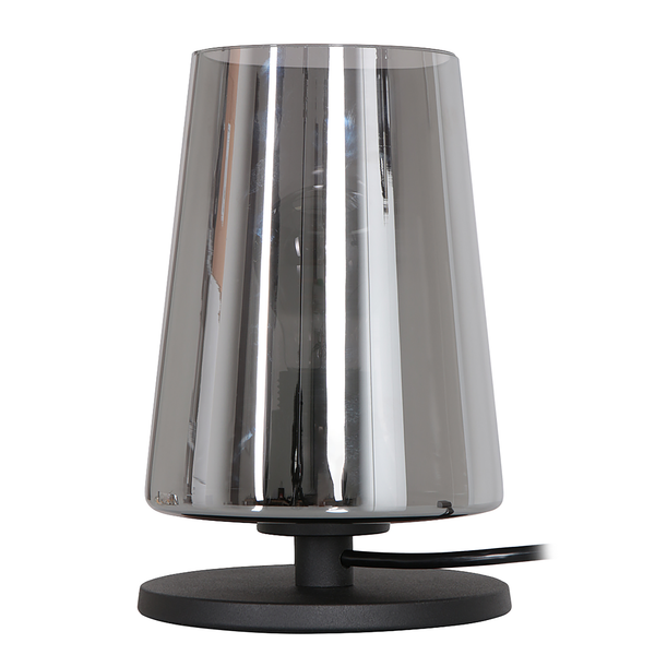 Tischleuchte Ancilla Typ C - Eisen / Rauchglas - 1-flammig - Schwarz