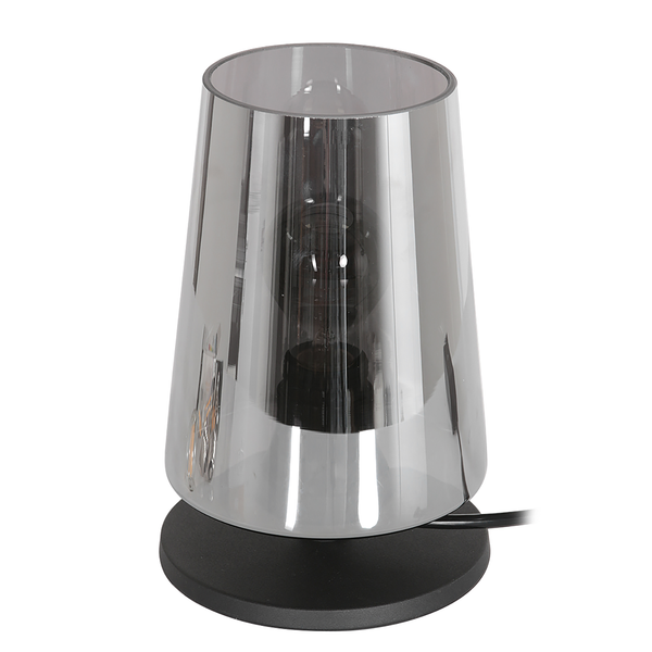 Tischleuchte Ancilla Typ C - Eisen / Rauchglas - 1-flammig - Schwarz