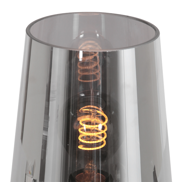 Tischleuchte Ancilla Typ C - Eisen / Rauchglas - 1-flammig - Schwarz