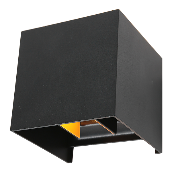 Wandleuchte Muro - Eisen / Baumwolle - 2-flammig - Schwarz