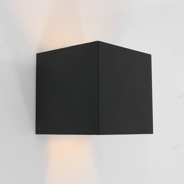 Wandleuchte Muro - Eisen / Baumwolle - 2-flammig - Schwarz