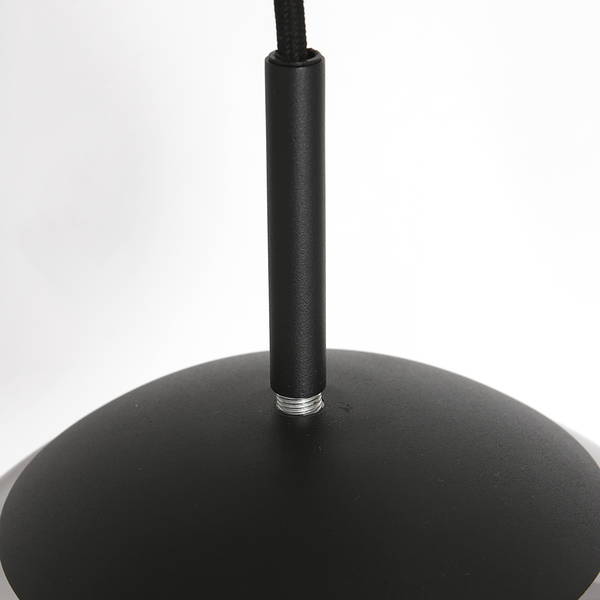 Pendelleuchte Bollique 3-flammig - Eisen / Rauchglas - Schwarz - 3-flammig