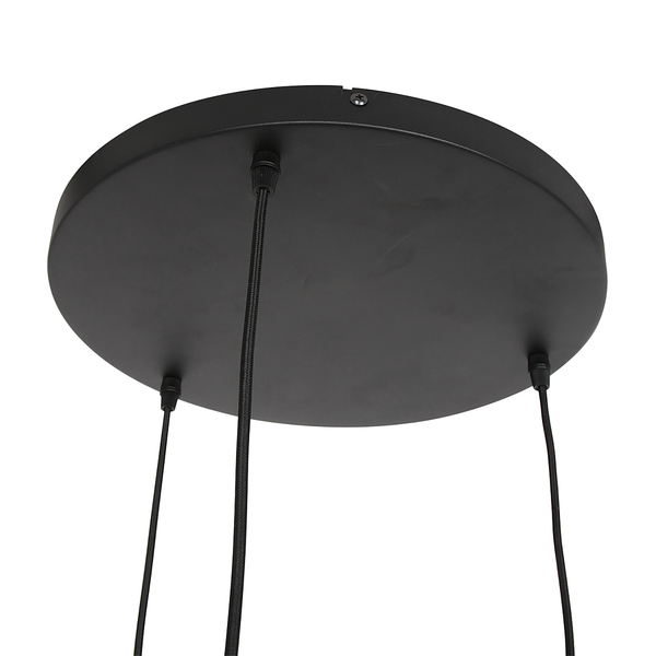 Pendelleuchte Bollique 3-flammig Rund - Eisen / Rauchglas - Schwarz - 3-flammig