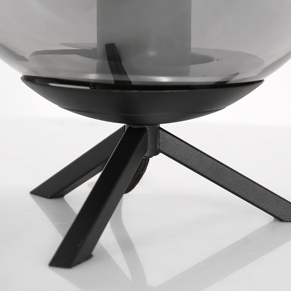 Tischleuchte Bollique Variante A - Eisen / Rauchglas - Schwarz - 1-flammig