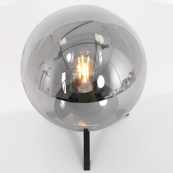 Tischleuchte Bollique Variante A - Eisen / Rauchglas - Schwarz - 1-flammig