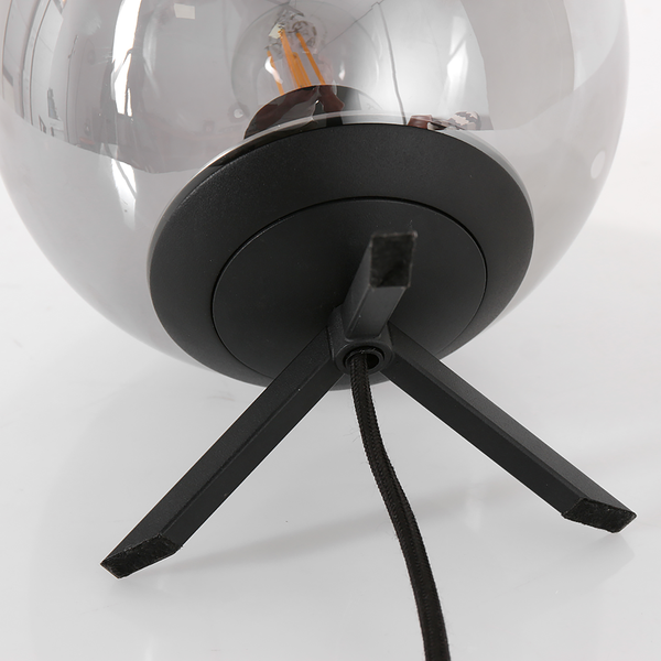 Tischleuchte Bollique Variante A - Eisen / Rauchglas - Schwarz - 1-flammig