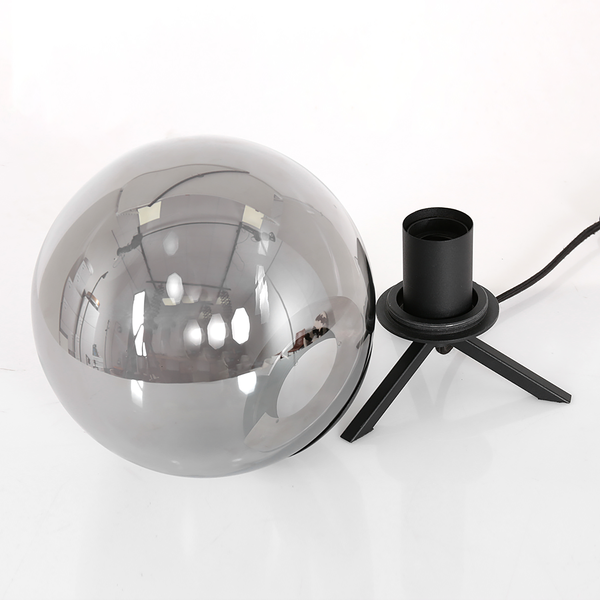 Tischleuchte Bollique Variante A - Eisen / Rauchglas - Schwarz - 1-flammig