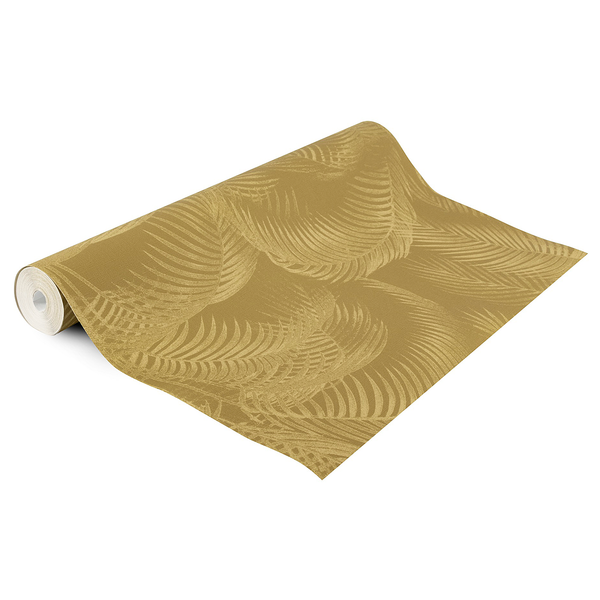 Vliestapete Palmen - 10 m x 52 cm - Gelb