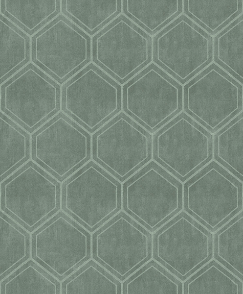 Vliestapete Hexagon Typ A - 10 m x 52 cm - Grün