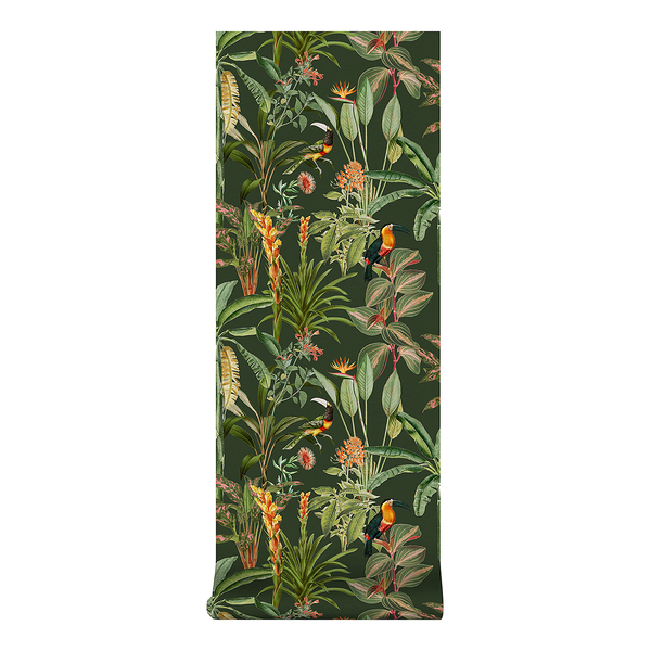 Vliestapete Sarah - 10 m x 52 cm - Grün