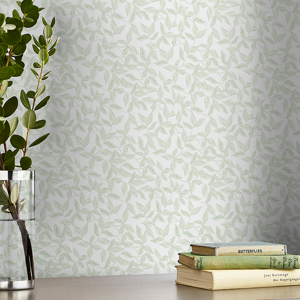 Vliestapete Laura Ashley Erwood - 10 m x 52 cm - Grün