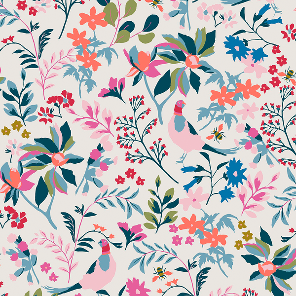 Vliestapete Fields Edge Floral - 10 m x 52 cm - Multicolor