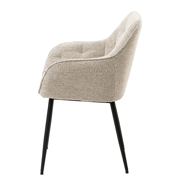 Armlehnenstuhl Magrin 2er-Set - Bouclé Stoff Moena: Beige