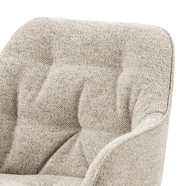 Armlehnenstuhl Magrin 2er-Set - Bouclé Stoff Moena: Beige