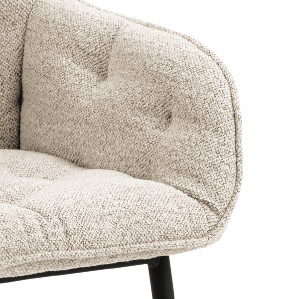 Armlehnenstuhl Magrin 2er-Set - Bouclé Stoff Moena: Beige