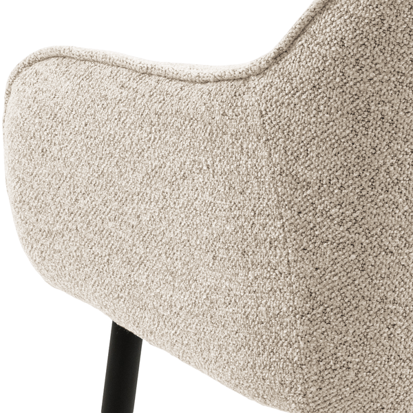 Armlehnenstuhl Magrin 2er-Set - Bouclé Stoff Moena: Beige