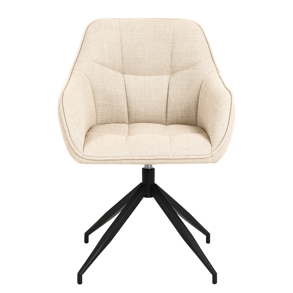 Drehbarer Armlehnenstuhl Sidaon - Strukturstoff Badia: Beige