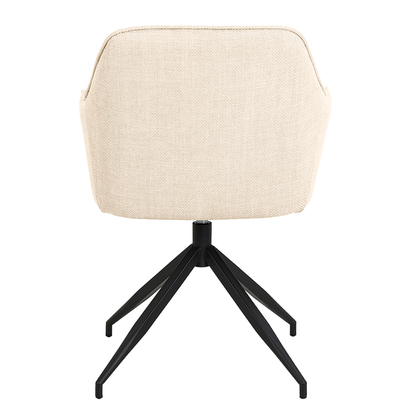 Drehbarer Armlehnenstuhl Sidaon - Strukturstoff Badia: Beige