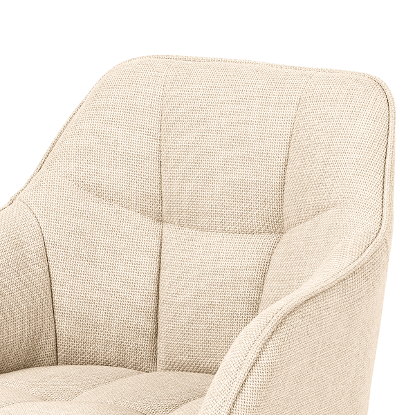 Drehbarer Armlehnenstuhl Sidaon - Strukturstoff Badia: Beige