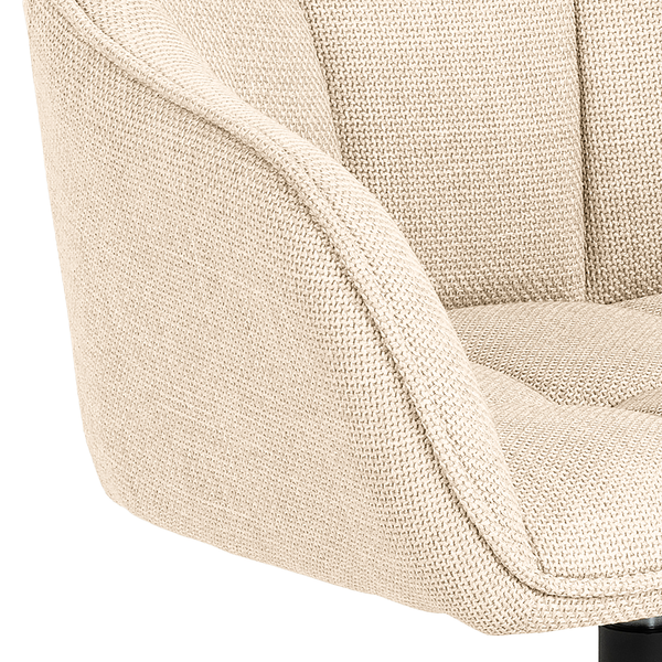 Drehbarer Armlehnenstuhl Sidaon - Strukturstoff Badia: Beige