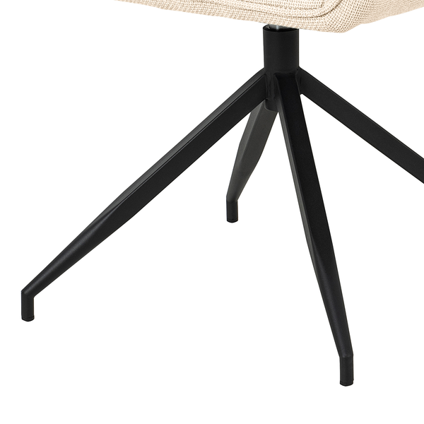 Drehbarer Armlehnenstuhl Sidaon - Strukturstoff Badia: Beige