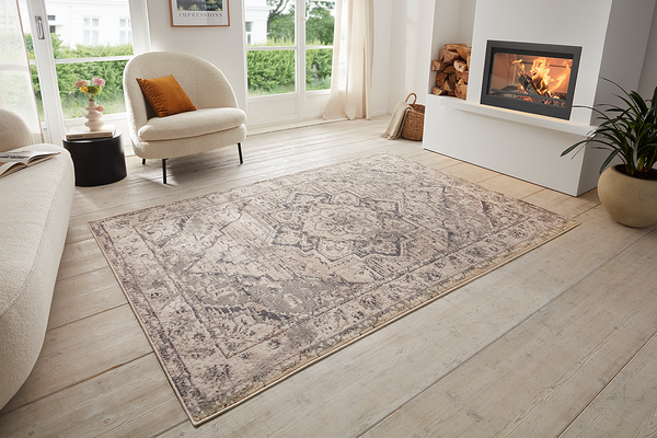 Kurzflorteppich Sand - Polypropylen - Creme / Beige - 80 x 120 cm