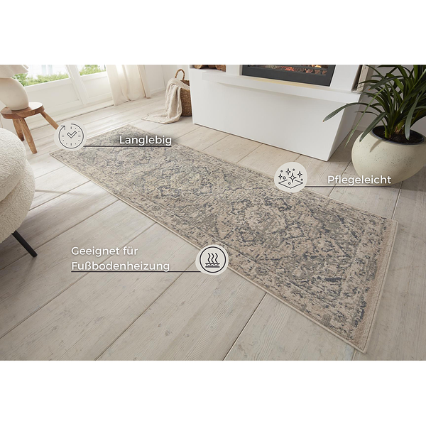 Kurzflorteppich Sand - Polypropylen - Creme / Beige - 80 x 120 cm