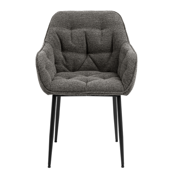 Armlehnenstuhl Magrin 2er-Set - Bouclé Stoff Moena: Anthrazit